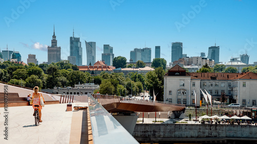 view of Warsaw skyscrapers
