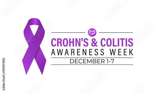 Crohn's and Colitis Awareness Week is observed every year in December. Vector illustration .Banner poster, flyer and background design template.