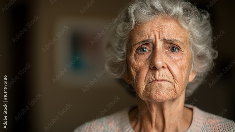 Elderly woman gazing at an old photo, eyes watery, warm indoor lighting, closeup Elderly woman gazing at an old photo, eyes watery, warm indoor lighting, closeup