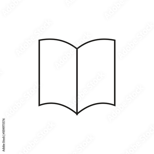 Simple vector icon of textbooks and open paper signs for school line graphics for education