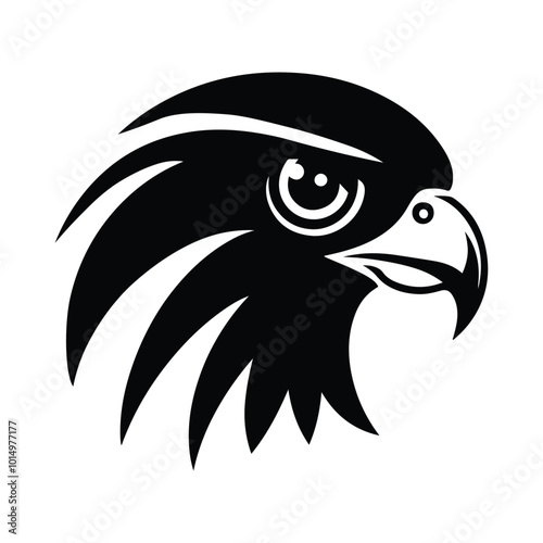 Simple Design of Peregrine Falcon Head Vector