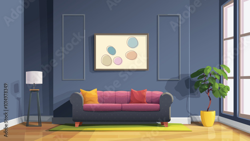 a modern classic interior dark living room