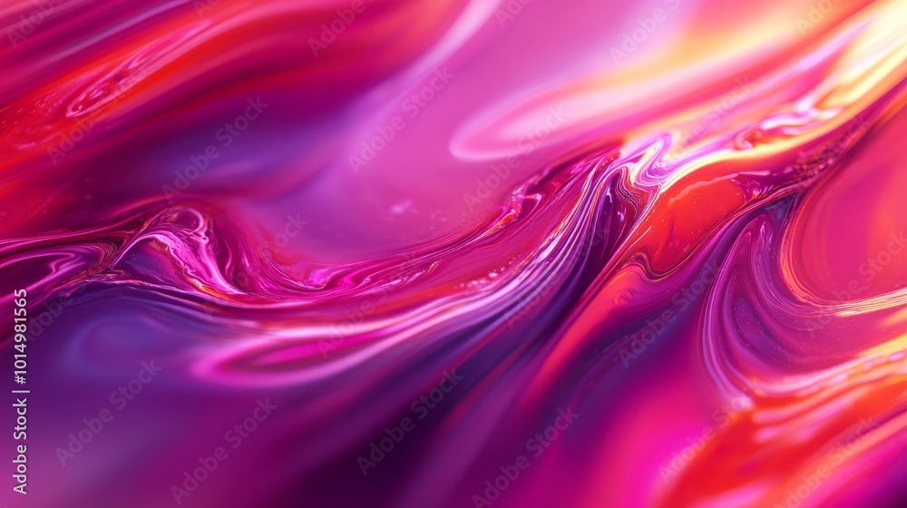 Fototapeta premium Vibrant Abstract Fluid Waves of Passion