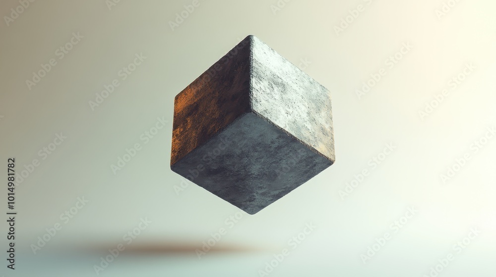 Minimalist 3D render of a floating geometric shape, captured from a high angle to showcase its shadow on a clean white background Minimalist 3D render of a floating geometric shape, captured from a high angle to showcase its shadow on a clean white background