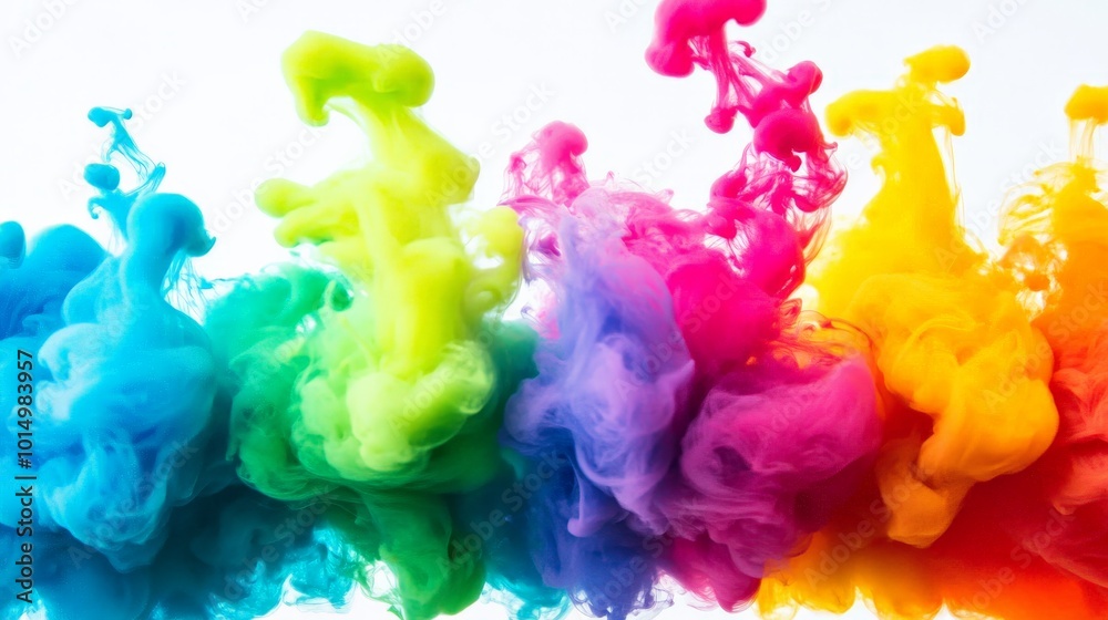 Obraz premium Vibrant Explosion of Color: A Kaleidoscope of Artistic Expression