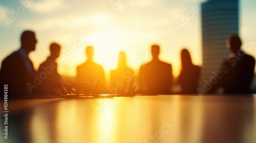 A group of people sitting around a table with a chess board on it