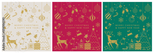 vector greetings christmas and new year pattern and background, christmas symbol and icon design