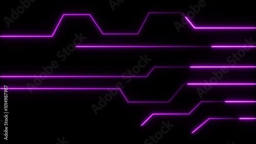 Abstract digital Circuit Network Technology internet data space purple color animation. Black background Digital Data moving on Circuit 4k video.