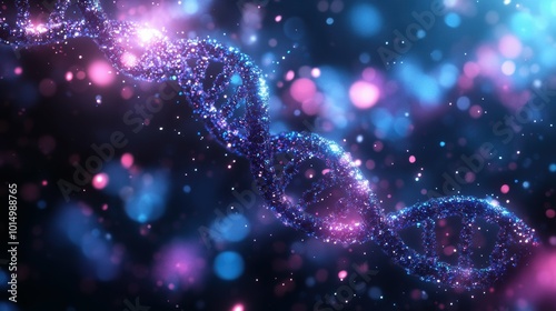 Medical paradigm shift DNA double helix morphing into a personalized holographic health profile