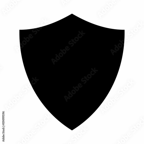 Shield icon silhouette. Flat image