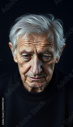 Dementia in senior people. Memory loss. Awareness of Alzheimer's, Parkinson's disease, stroke or mental health isolated with white highlights, png