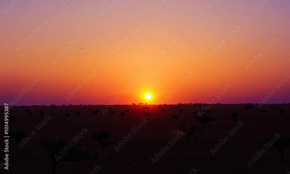 African sunset time lapse with big sun and cloudless sky Cinematic 4k footage. African sunset time lapse with big sun and cloudless sky Cinematic 4k footage.