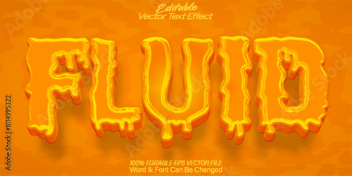 Fluid  Vector Text Effect Editable Alphabet Orange Liquid Drop Syrup Honey