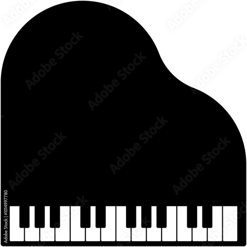 Vector illustration of Simple and cute 25 key grand piano