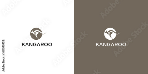 Creative kangaroo logo design with unique concept premium vector