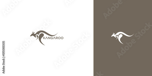 Creative kangaroo logo design with unique concept premium vector