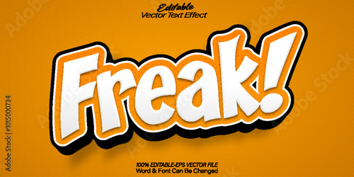 Freak Vector Text Effect Editable Alphabet Yellow Funny Cartoon