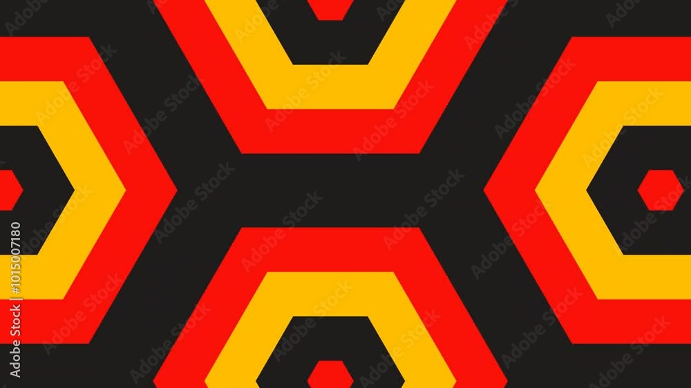 Germany flag colors on a kaleidoscopic abstract hexagons motion background Germany flag colors on a kaleidoscopic abstract hexagons motion background