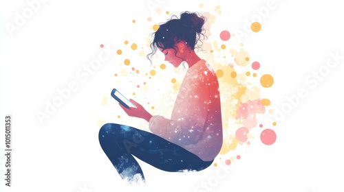 A teacher working with children with autism using specialized tools and cards for effective learning.
A person interacting with a communication app, showcasing technology aiding individuals with autis
