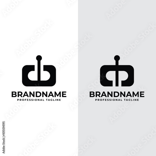 Letters db qp Robot Head Logo