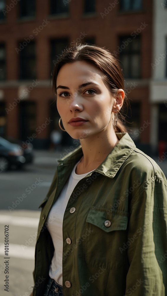 Fototapeta premium Portrait of a woman in an urban setting.