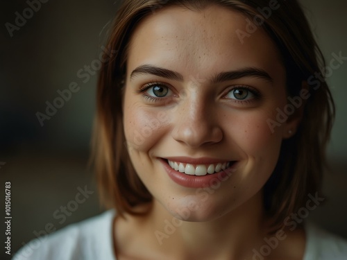 Portrait of a woman smiling.