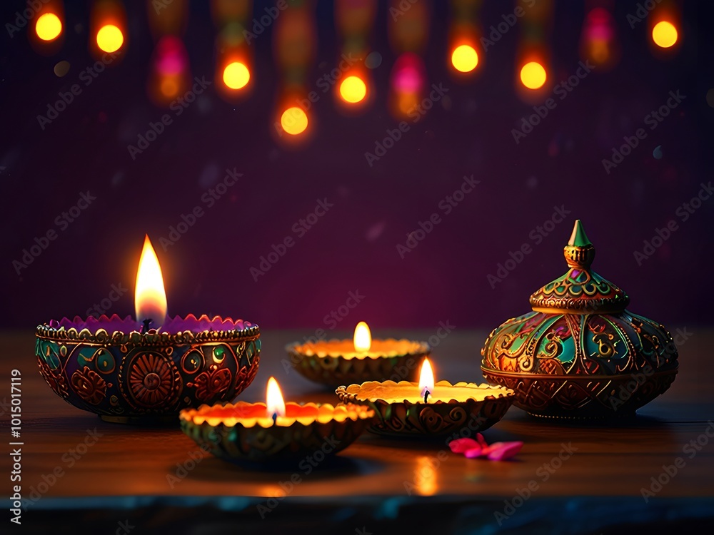 Happy Diwali lamp light background Happy Diwali lamp light background