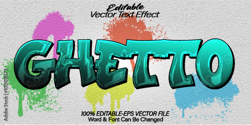 Ghetto Vector Text Effect Editable Alphabet Street Urban City Spray