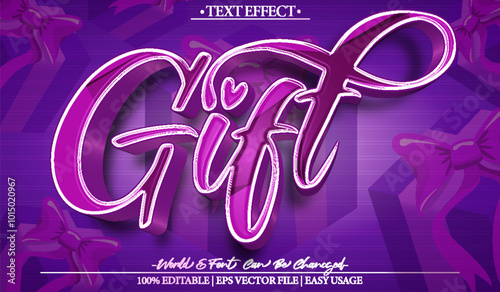 Gift Vector Text Effect Editable Alphabet Suprise Birthday Party Box
