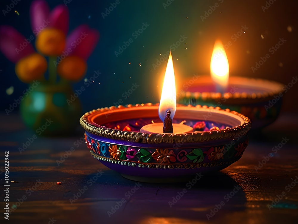 Happy Diwali lamp light background Happy Diwali lamp light background