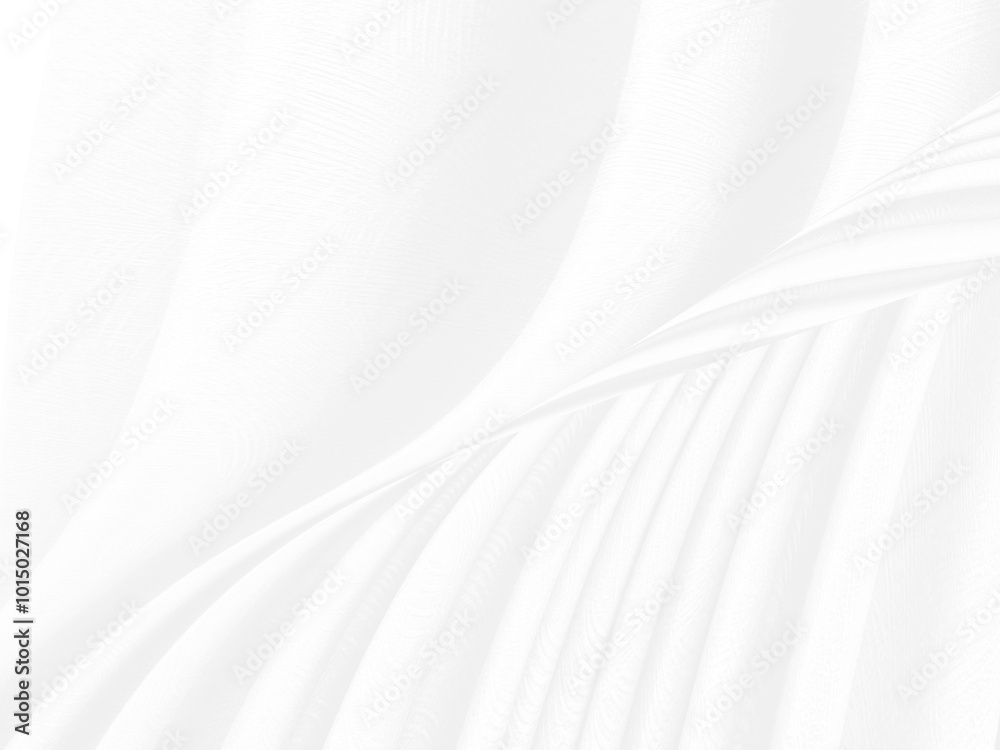 Clean woven beautiful silky soft fabric white abstract smooth curve shape decorative fashion textile background