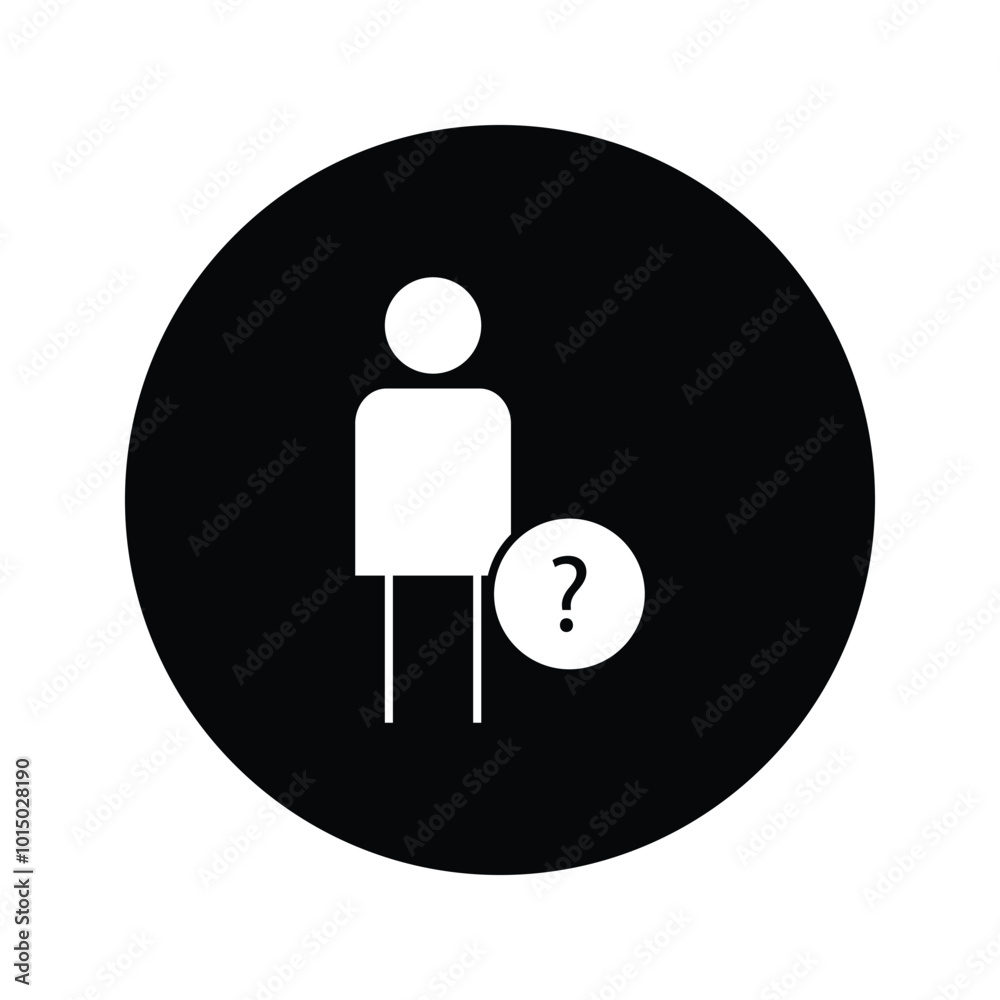 Person Circle Question filled flat solid icon. Person Circle Question filled flat solid icon.