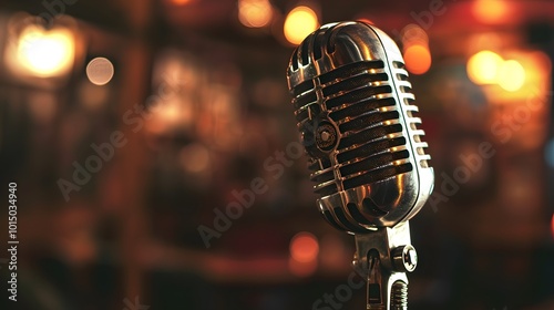 Detailed Old-Style Microphone Vector Image