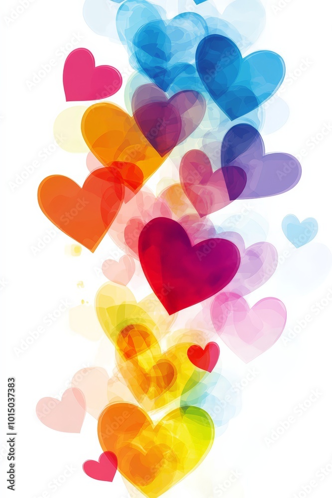 Colorful hearts creating a vibrant, cheerful atmosphere in an abstract design. Colorful hearts creating a vibrant, cheerful atmosphere in an abstract design.