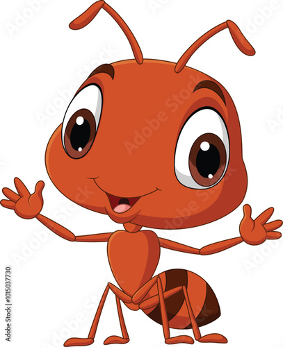 Illustration of cartoon funny ant