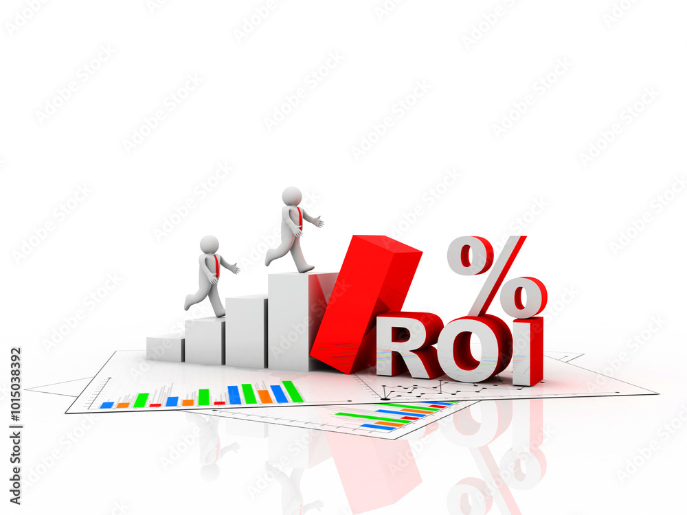 3d illustration Return on investment chart 3d illustration Return on investment chart