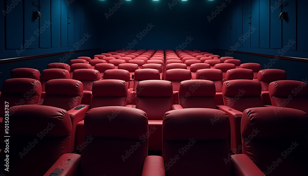 Empty cinema with luxurious recliner seats, soft ambient lighting filling the spacious hall._00001_ Empty cinema with luxurious recliner seats, soft ambient lighting filling the spacious hall._00001_