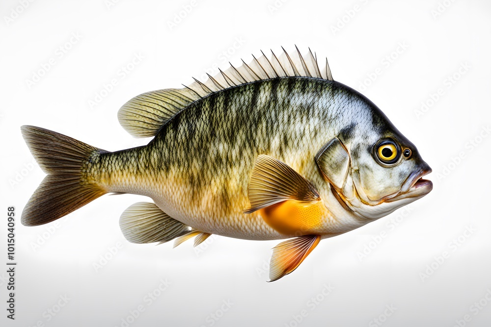 Bluegill fish on white background, Ai Generated Bluegill fish on white background, Ai Generated