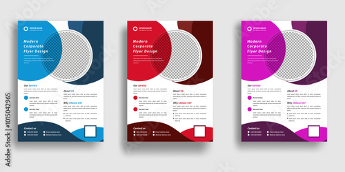 Corporate business flyer template design with layout with flyer in A4 with colorful sky blue,red&purple business