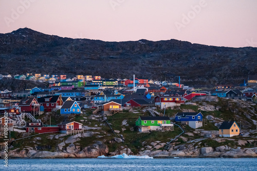 town of Ilulissat at sunset