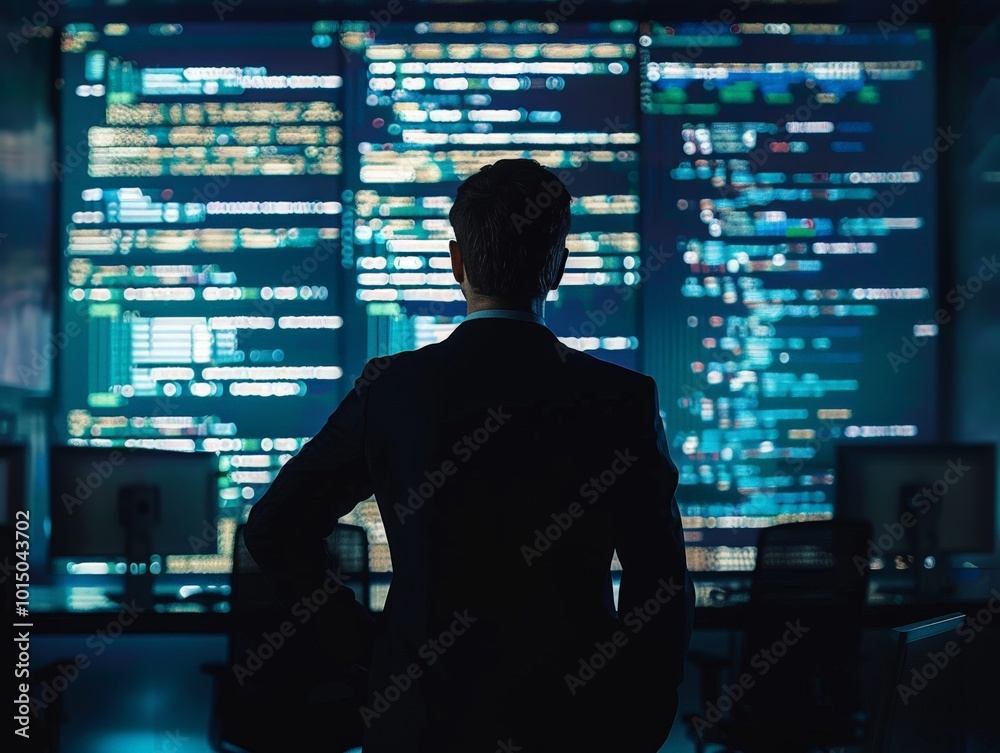 A Programmer Looking at a Screen Full of Code A Programmer Looking at a Screen Full of Code