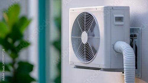 Detailed view of an air conditioning condensate drain pipe a critical component of the HVAC system responsible for removing excess moisture and ensuring efficient cooling in a home office