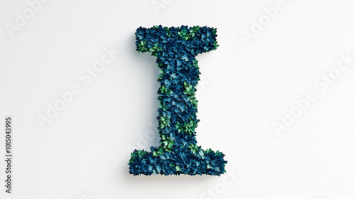 Wallpaper Mural The letter I formed from blue and green leaves. Torontodigital.ca