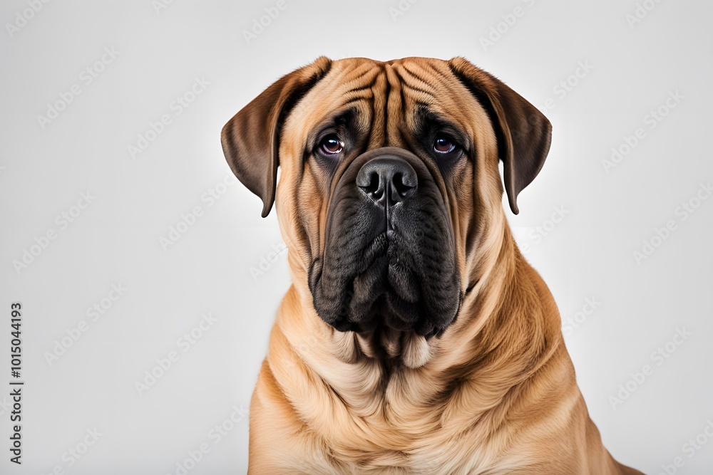 Bullmastiff on white background, Ai Generated Bullmastiff on white background, Ai Generated