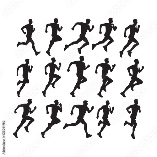 Wallpaper Mural Running men silhouettes Torontodigital.ca
