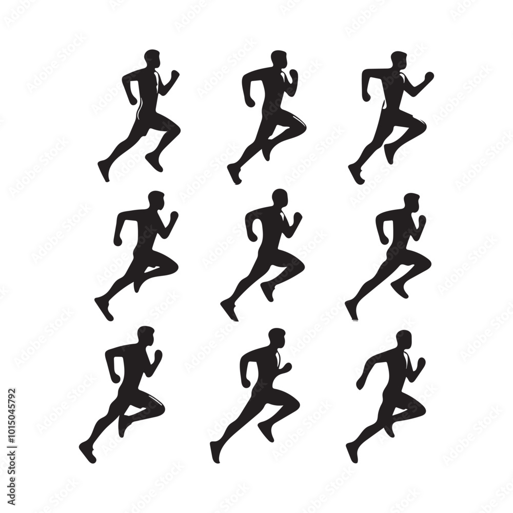 Running men silhouettes Running men silhouettes