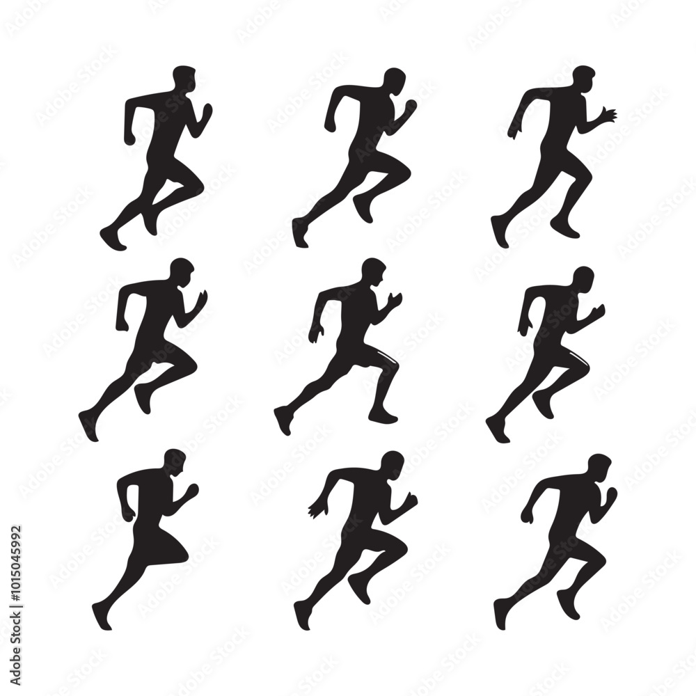 Running men silhouettes