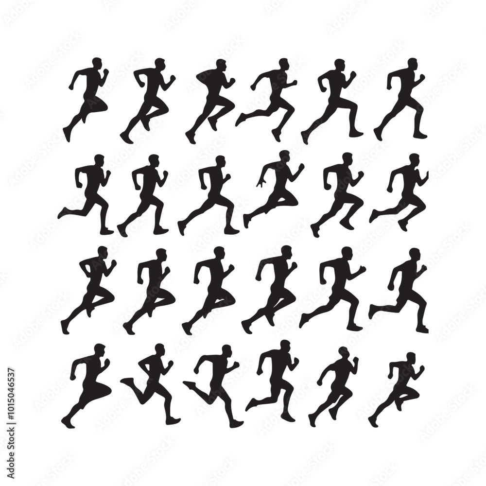 Running men silhouettes Running men silhouettes