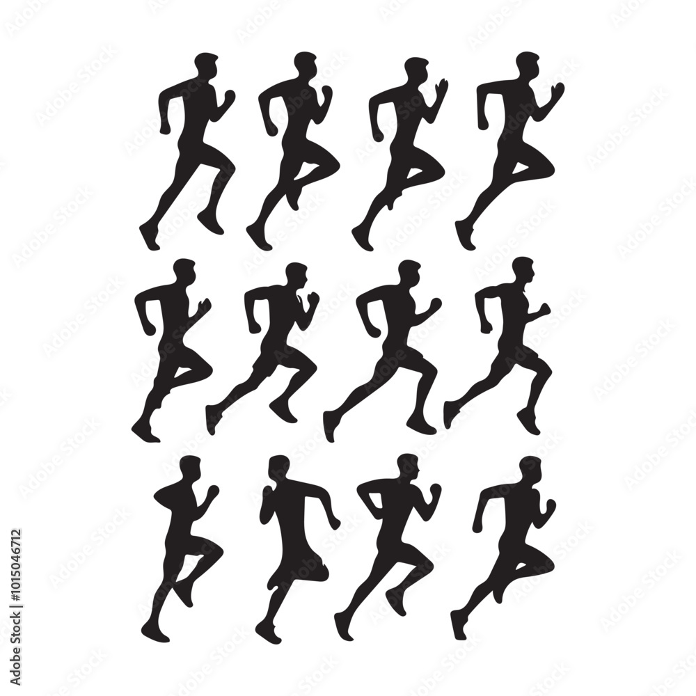 Running men silhouettes Running men silhouettes