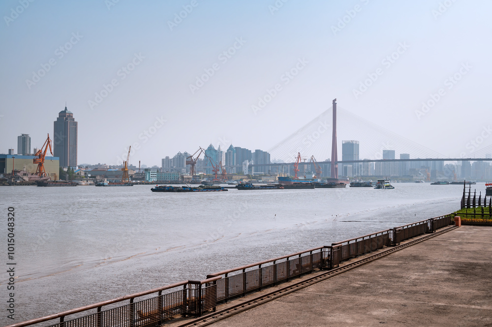 Urban Scenery along the Huangpu River in Shanghai Urban Scenery along the Huangpu River in Shanghai